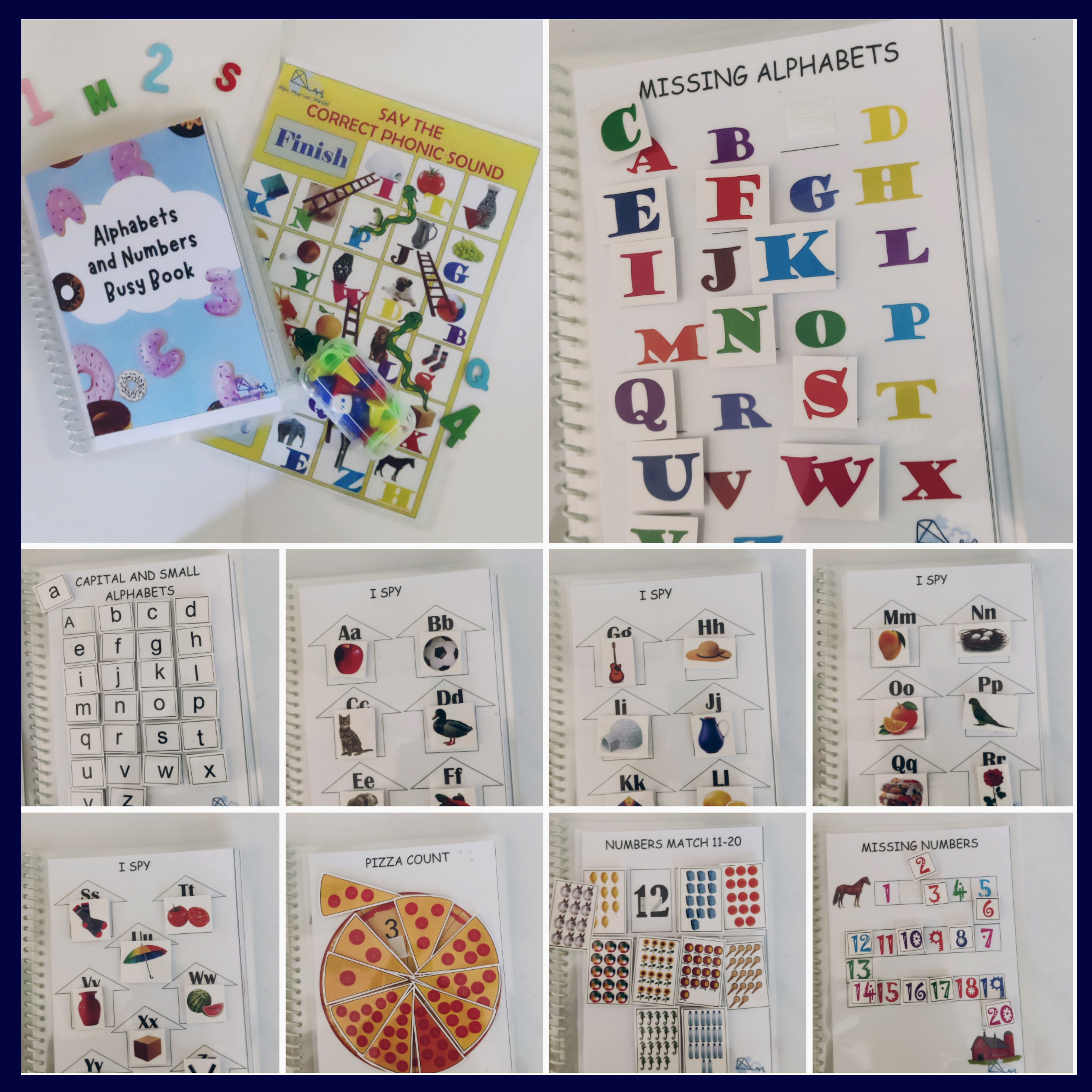 Alphabets and Numbers Busy Book