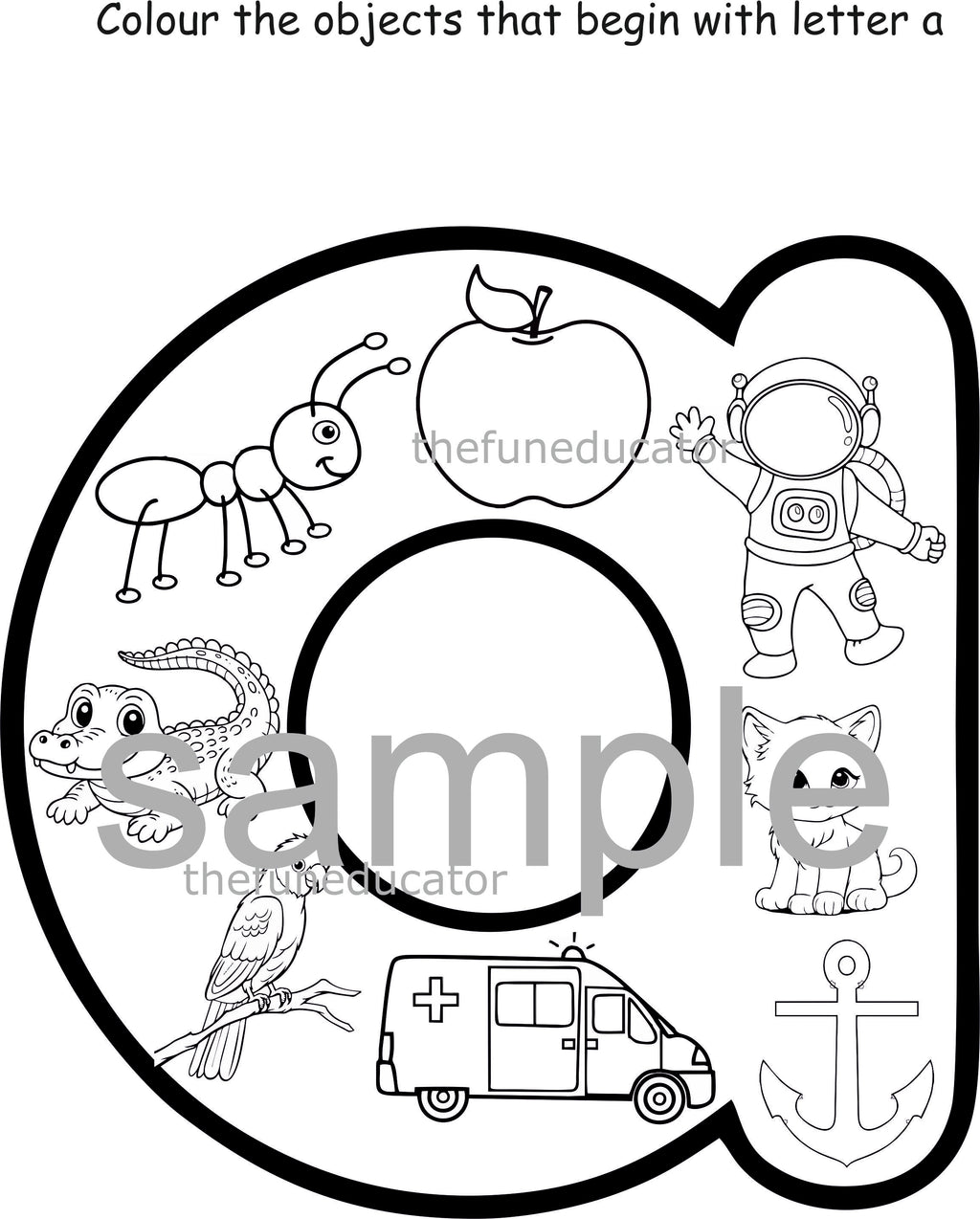 Beginning sounds Alphabets Colouring