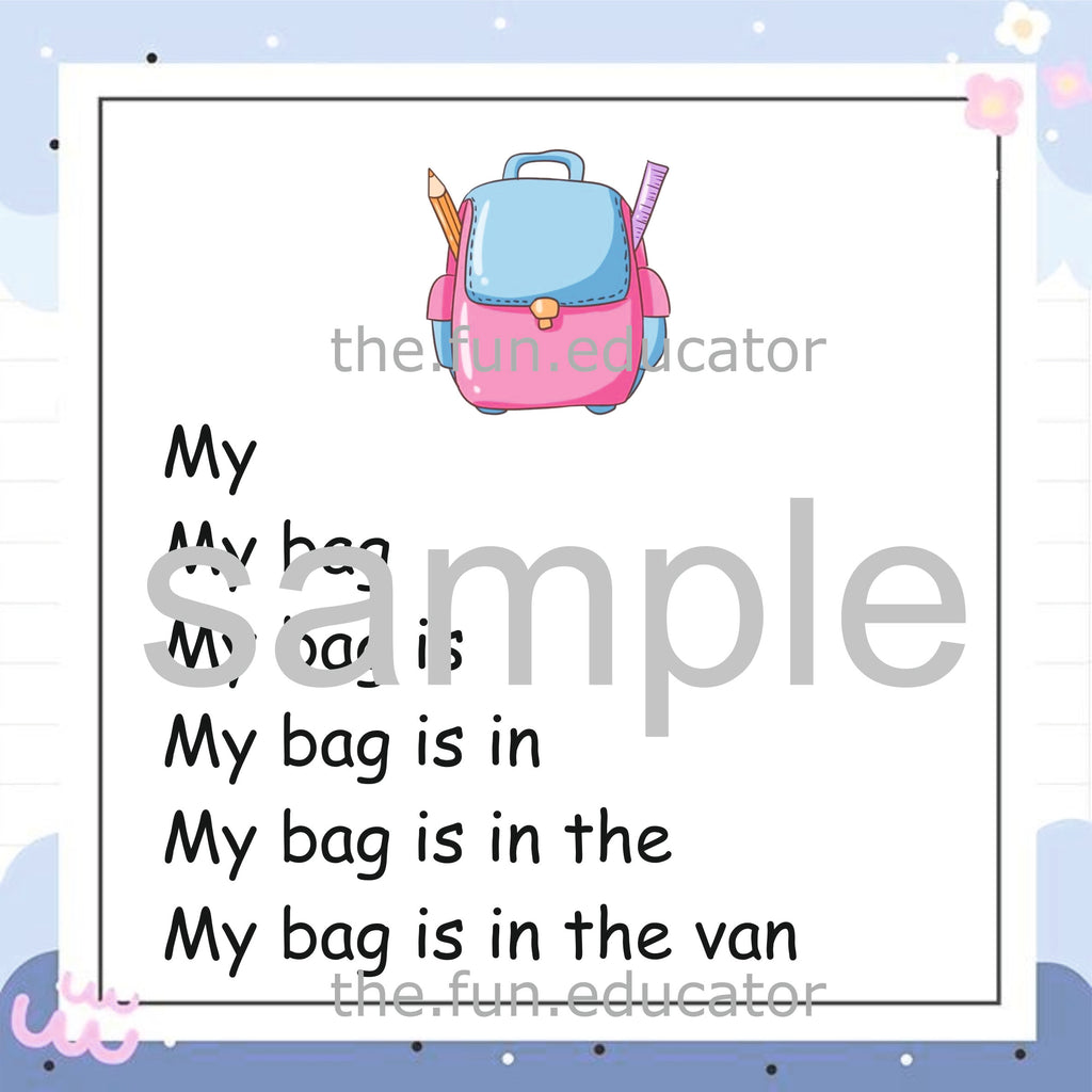 Reading Fluency CVC words paragraphs