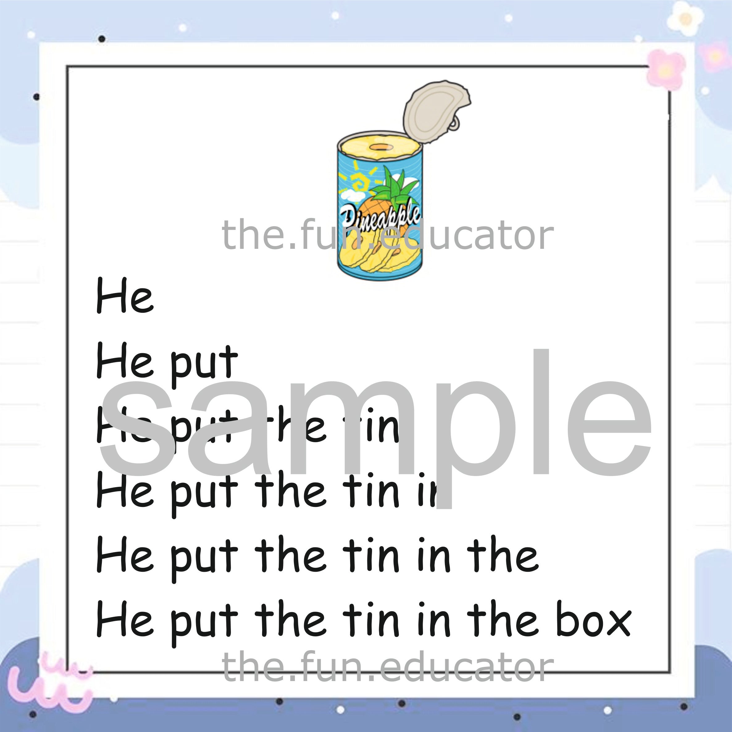 Reading Fluency CVC words paragraphs