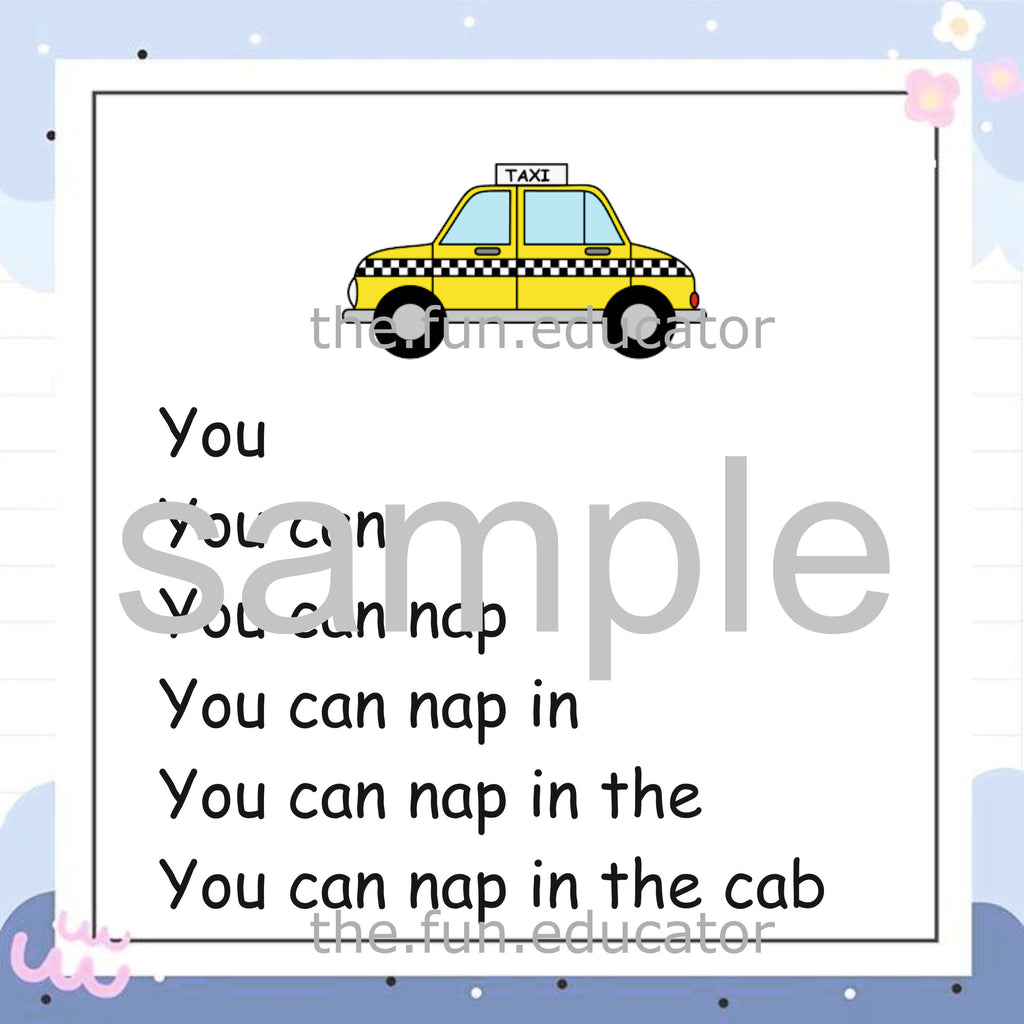 Reading Fluency CVC words paragraphs