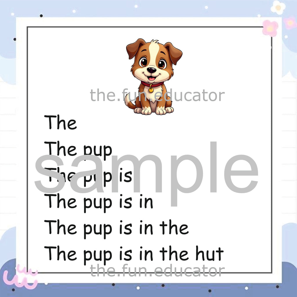 Reading Fluency CVC words paragraphs